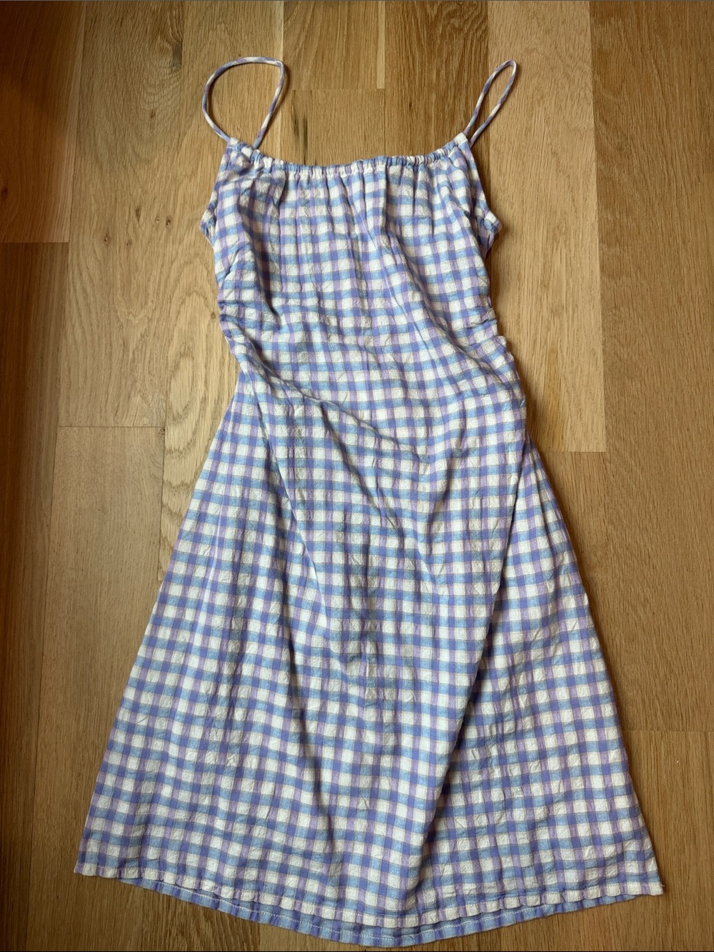 Women’s L SPACE Lavender Check Spaghetti-Strap Dress
